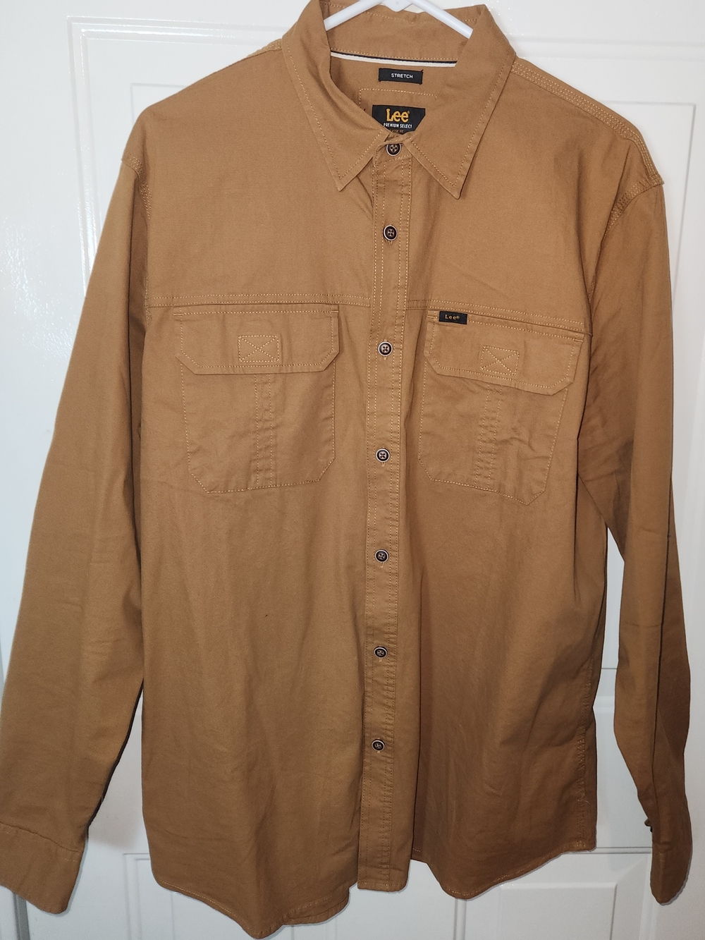 Lee Canvas Utility Men's Black Button Up Long Sleeve Shirt Size L